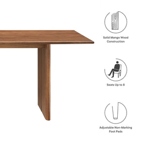 Modway Furniture Amistad 86" Mango Wood Dining Table - Rustic Modern Design for Family Gatherings and Dining Events Walnut EEI-6340-WAL