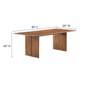 Modway Furniture Amistad 86" Mango Wood Dining Table - Rustic Modern Design for Family Gatherings and Dining Events Walnut EEI-6340-WAL