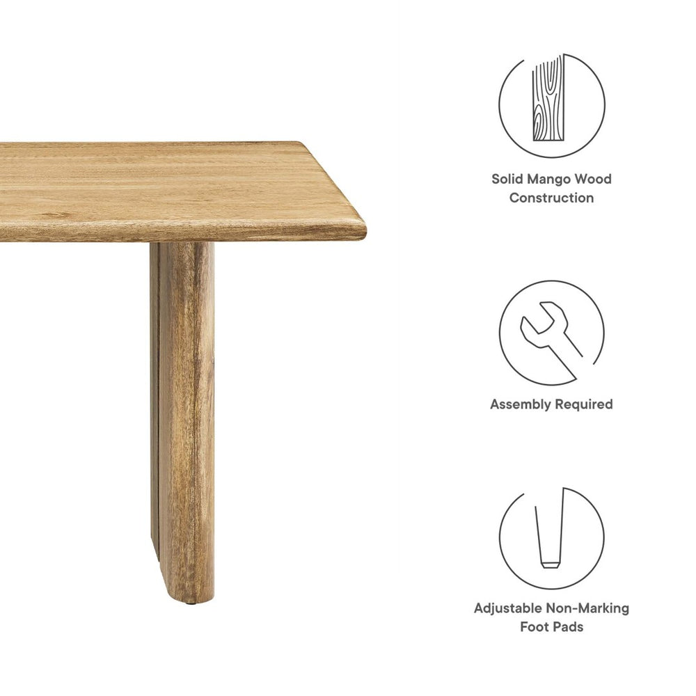 Modway Furniture Amistad Wood Coffee Table - Handcrafted Mango Wood for Rustic Charm and Modern Farmhouse Style Oak EEI-6341-OAK