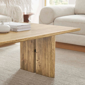 Modway Furniture Amistad Wood Coffee Table - Handcrafted Mango Wood for Rustic Charm and Modern Farmhouse Style Oak EEI-6341-OAK