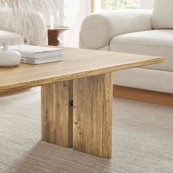 Modway Furniture Amistad Wood Coffee Table - Handcrafted Mango Wood for Rustic Charm and Modern Farmhouse Style Oak EEI-6341-OAK