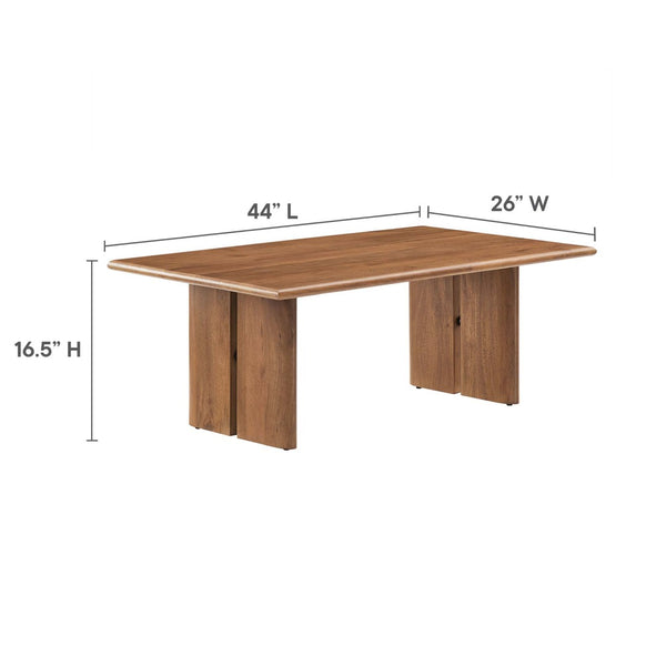 Modway Furniture Amistad Wood Coffee Table - Handcrafted Mango Wood for Rustic Charm and Modern Farmhouse Style Walnut EEI-6341-WAL