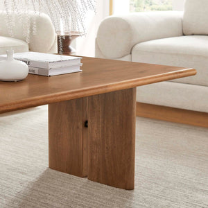 Modway Furniture Amistad Wood Coffee Table - Handcrafted Mango Wood for Rustic Charm and Modern Farmhouse Style Walnut EEI-6341-WAL