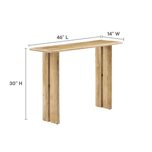 Modway Furniture Amistad Wood Console Table - Handcrafted Mango Wood with Rustic Charm for Entryway or Living Room Oak EEI-6342-OAK