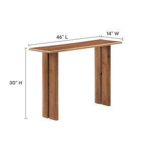 Modway Furniture Amistad Wood Console Table - Handcrafted Mango Wood with Rustic Charm for Entryway or Living Room Walnut EEI-6342-WAL