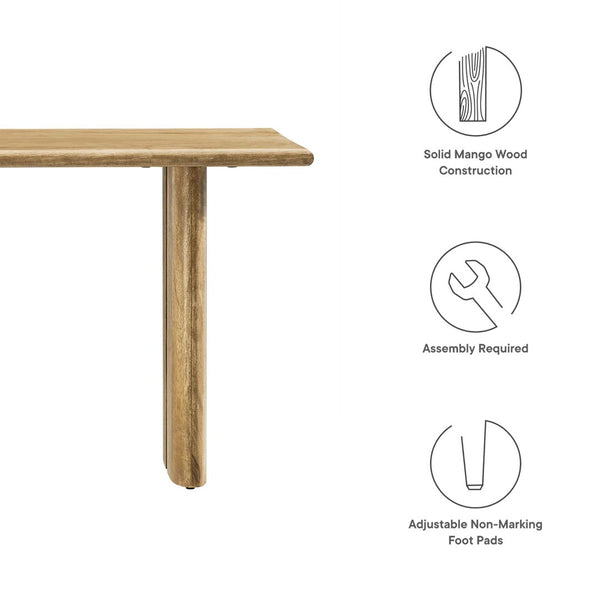 Modway Furniture Amistad 46" Mango Wood Bench - Modern Farmhouse Design for Versatile Seating & Home Décor Solutions Oak EEI-6343-OAK