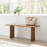 Modway Furniture Amistad 46" Wood Bench Walnut 15 x 46 x 18.5