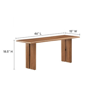 Modway Furniture Amistad 46" Mango Wood Bench - Modern Farmhouse Design for Versatile Seating & Home Décor Solutions Walnut EEI-6343-WAL