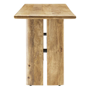 Modway Furniture Amistad 58" Handcrafted Mango Wood Bench – Stylish Seating for Dining, Entryway, or Bedroom Decor Oak EEI-6344-OAK