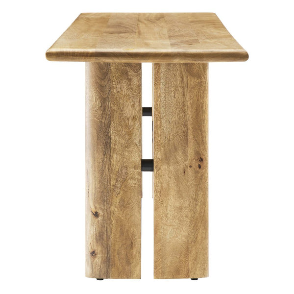 Modway Furniture Amistad 58" Handcrafted Mango Wood Bench – Stylish Seating for Dining, Entryway, or Bedroom Decor Oak EEI-6344-OAK