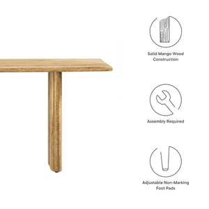 Modway Furniture Amistad 58" Handcrafted Mango Wood Bench – Stylish Seating for Dining, Entryway, or Bedroom Decor Oak EEI-6344-OAK