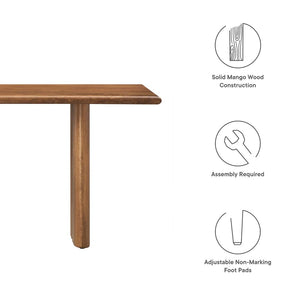 Modway Furniture Amistad 58" Handcrafted Mango Wood Bench – Stylish Seating for Dining, Entryway, or Bedroom Decor Walnut EEI-6344-WAL