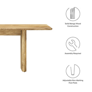 Modway Furniture Amistad 72" Wood Bench by Modway - Durable Mango Wood, Modern Farmhouse Design for Versatile Seating Oak EEI-6345-OAK