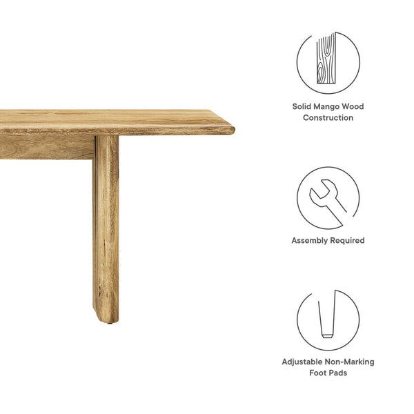 Modway Furniture Amistad 72" Wood Bench by Modway - Durable Mango Wood, Modern Farmhouse Design for Versatile Seating Oak EEI-6345-OAK