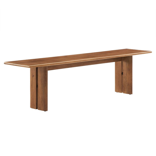 Modway Furniture Amistad 72" Wood Bench by Modway - Durable Mango Wood, Modern Farmhouse Design for Versatile Seating Walnut EEI-6345-WAL