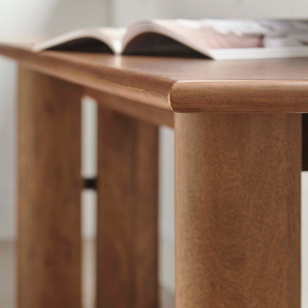 Modway Furniture Amistad 72" Wood Bench by Modway - Durable Mango Wood, Modern Farmhouse Design for Versatile Seating Walnut EEI-6345-WAL