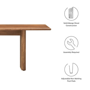 Modway Furniture Amistad 72" Wood Bench by Modway - Durable Mango Wood, Modern Farmhouse Design for Versatile Seating Walnut EEI-6345-WAL