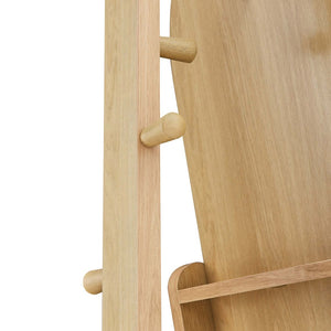 Modway Furniture Ascend Full-Length Standing Mirror with Arched Glass and Stylish Storage for Organizing Outfits Oak EEI-6346-OAK