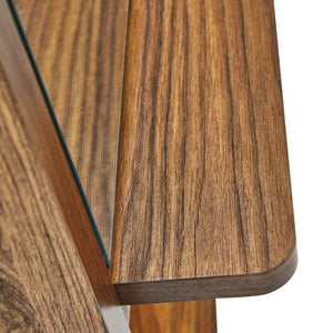 Modway Furniture Ascend Full-Length Standing Mirror with Arched Glass and Stylish Storage for Organizing Outfits Walnut EEI-6346-WAL