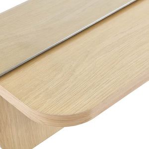 Modway Furniture Lumina Mirror - Stylish Space-Saving Design with Shelf and Pegs for Organized Entryway Décor Oak EEI-6348-OAK