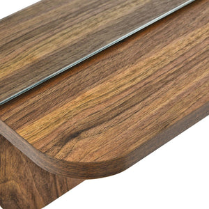 Modway Furniture Lumina Mirror - Stylish Space-Saving Design with Shelf and Pegs for Organized Entryway Décor Walnut EEI-6348-WAL