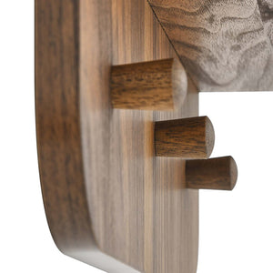 Modway Furniture Lumina Mirror - Stylish Space-Saving Design with Shelf and Pegs for Organized Entryway Décor Walnut EEI-6348-WAL