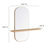 Modway Furniture Solstice Mirror Oak 4.5 x 23.5 x 23.5