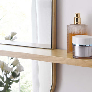 Modway Furniture Solstice Mirror - Elegant Rectangular Wall Mirror with Shelf for Entryway and Living Space Decor Oak EEI-6349-OAK