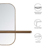 Modway Furniture Solstice Mirror Walnut 4.5 x 23.5 x 23.5