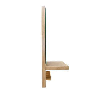 Modway Furniture Moonbeam Arched Wall Mirror with Shelf & Pegs - Stylish Entryway Storage Solution for Modern Spaces Oak EEI-6350-OAK