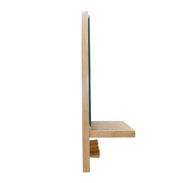 Modway Furniture Moonbeam Arched Wall Mirror with Shelf & Pegs - Stylish Entryway Storage Solution for Modern Spaces Oak EEI-6350-OAK