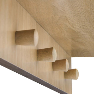 Modway Furniture Moonbeam Arched Wall Mirror with Shelf & Pegs - Stylish Entryway Storage Solution for Modern Spaces Oak EEI-6350-OAK