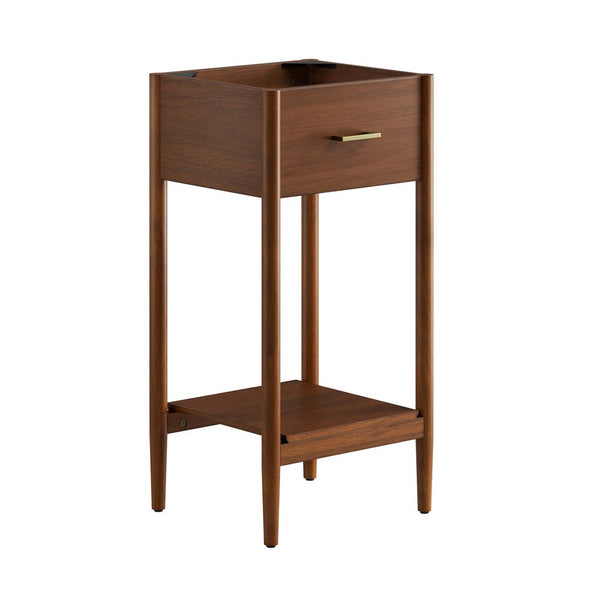 Modway Furniture Zaire 18" Bathroom Vanity Cabinet - Modern Minimalist Design with Smart Storage for Compact Spaces Walnut EEI-6351-WAL