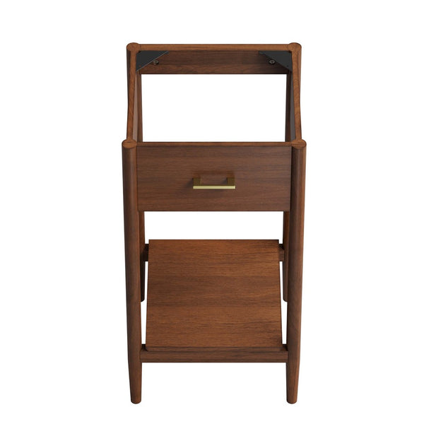 Modway Furniture Zaire 18" Bathroom Vanity Cabinet - Modern Minimalist Design with Smart Storage for Compact Spaces Walnut EEI-6351-WAL