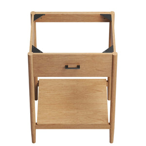 Modway Furniture Zaire 24" Bathroom Vanity Cabinet - Mid-Century Modern Design with Practical Storage Solutions Natural EEI-6352-NAT