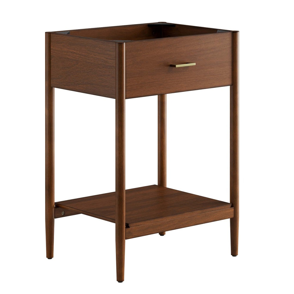 Modway Furniture Zaire 24" Bathroom Vanity Cabinet - Mid-Century Modern Design with Practical Storage Solutions Walnut EEI-6352-WAL