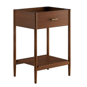 Modway Furniture Zaire 24" Bathroom Vanity Cabinet - Mid-Century Modern Design with Practical Storage Solutions Walnut EEI-6352-WAL