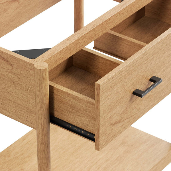 Modway Furniture Zaire 30" Bathroom Vanity Cabinet - Mid-Century Modern Design with Open Storage & Drawer Features Natural EEI-6353-NAT