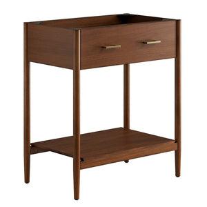 Modway Furniture Zaire 30" Bathroom Vanity Cabinet - Mid-Century Modern Design with Open Storage & Drawer Features Walnut EEI-6353-WAL