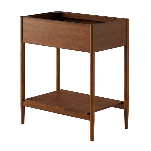 Modway Furniture Zaire 30" Bathroom Vanity Cabinet - Mid-Century Modern Design with Open Storage & Drawer Features Walnut EEI-6353-WAL