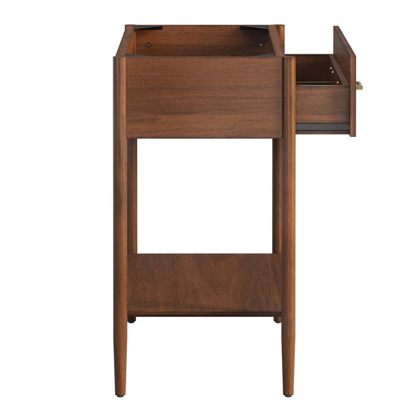 Modway Furniture Zaire 30" Bathroom Vanity Cabinet - Mid-Century Modern Design with Open Storage & Drawer Features Walnut EEI-6353-WAL