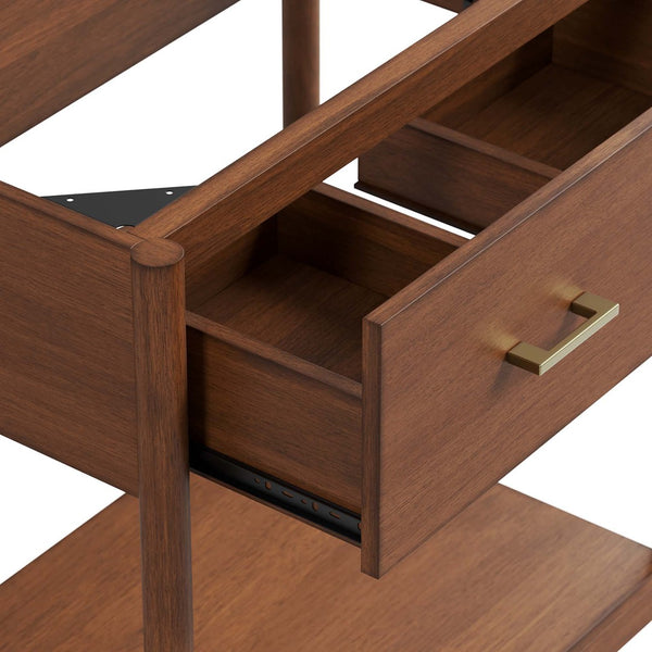 Modway Furniture Zaire 30" Bathroom Vanity Cabinet - Mid-Century Modern Design with Open Storage & Drawer Features Walnut EEI-6353-WAL