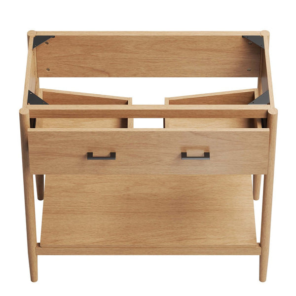 Modway Furniture Zaire 36" Bathroom Vanity Cabinet - Mid-Century Modern Design with Practical Storage Solution Natural EEI-6354-NAT