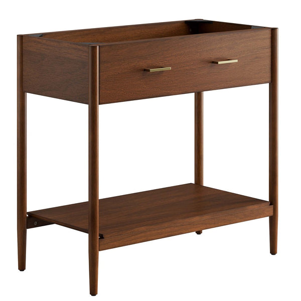 Modway Furniture Zaire 36" Bathroom Vanity Cabinet - Mid-Century Modern Design with Practical Storage Solution Walnut EEI-6354-WAL