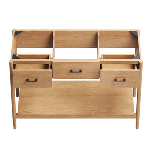 Modway Furniture Zaire 48" Single Sink Bathroom Vanity Cabinet with Mid-Century Design and Practical Storage Solutions Natural EEI-6355-NAT