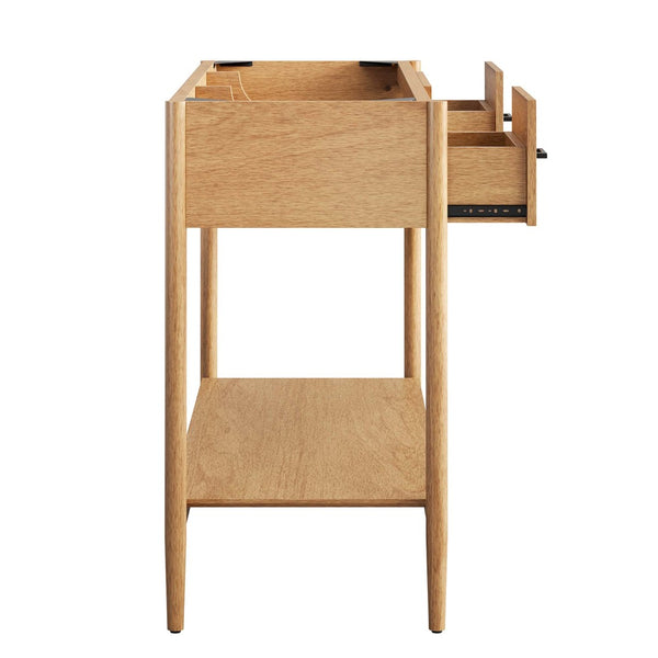 Modway Furniture Zaire 48" Single Sink Bathroom Vanity Cabinet with Mid-Century Design and Practical Storage Solutions Natural EEI-6355-NAT