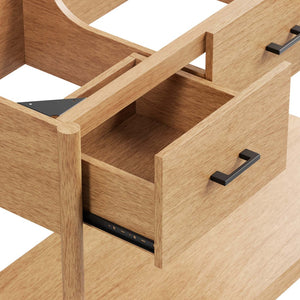 Modway Furniture Zaire 48" Single Sink Bathroom Vanity Cabinet with Mid-Century Design and Practical Storage Solutions Natural EEI-6355-NAT