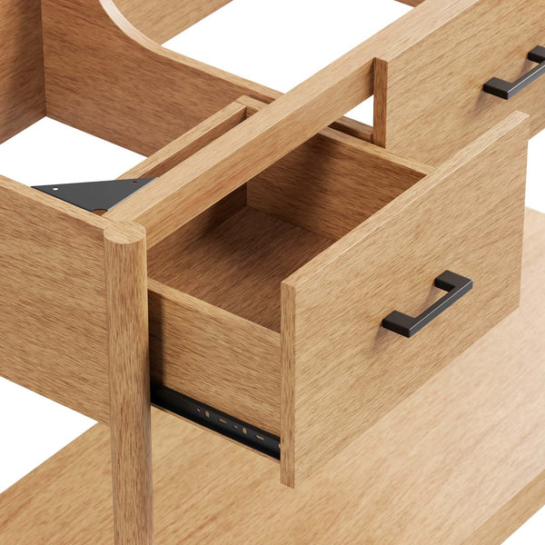 Modway Furniture Zaire 48" Single Sink Bathroom Vanity Cabinet with Mid-Century Design and Practical Storage Solutions Natural EEI-6355-NAT