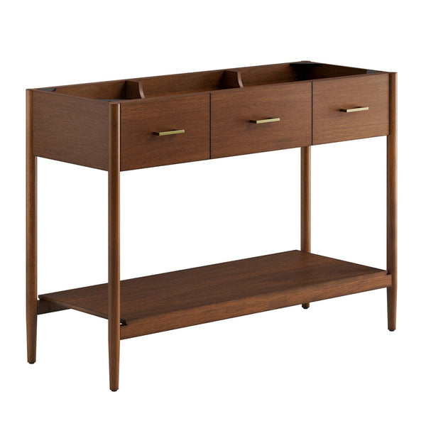 Modway Furniture Zaire 48" Single Sink Bathroom Vanity Cabinet with Mid-Century Design and Practical Storage Solutions Walnut EEI-6355-WAL