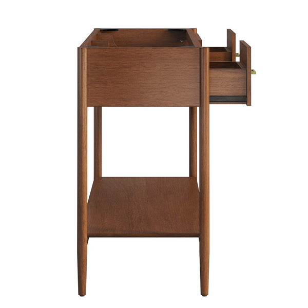 Modway Furniture Zaire 48" Single Sink Bathroom Vanity Cabinet with Mid-Century Design and Practical Storage Solutions Walnut EEI-6355-WAL